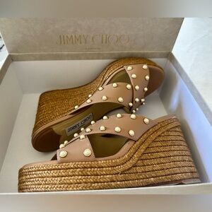 Jimmy Choo Ballet Pink Dovina Espadrills